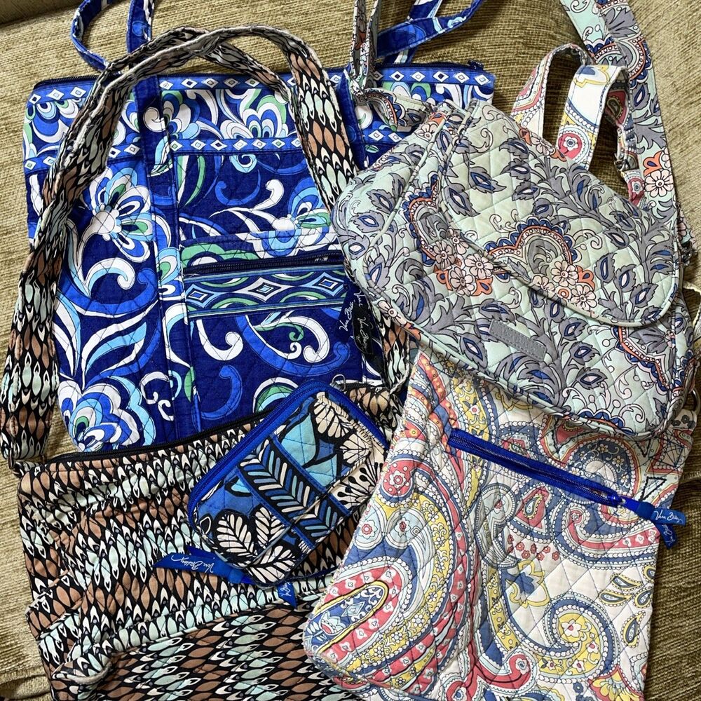 Lot Blue Tones Craft Repair Vera Bradley Bags Lot Shoulder Totes Bags